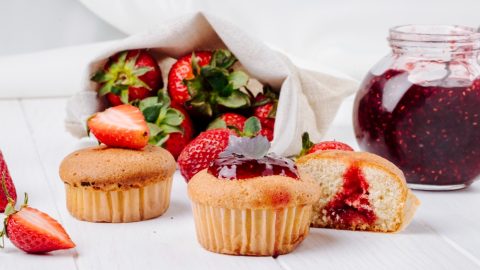 Muffins de Naranja y Fresa